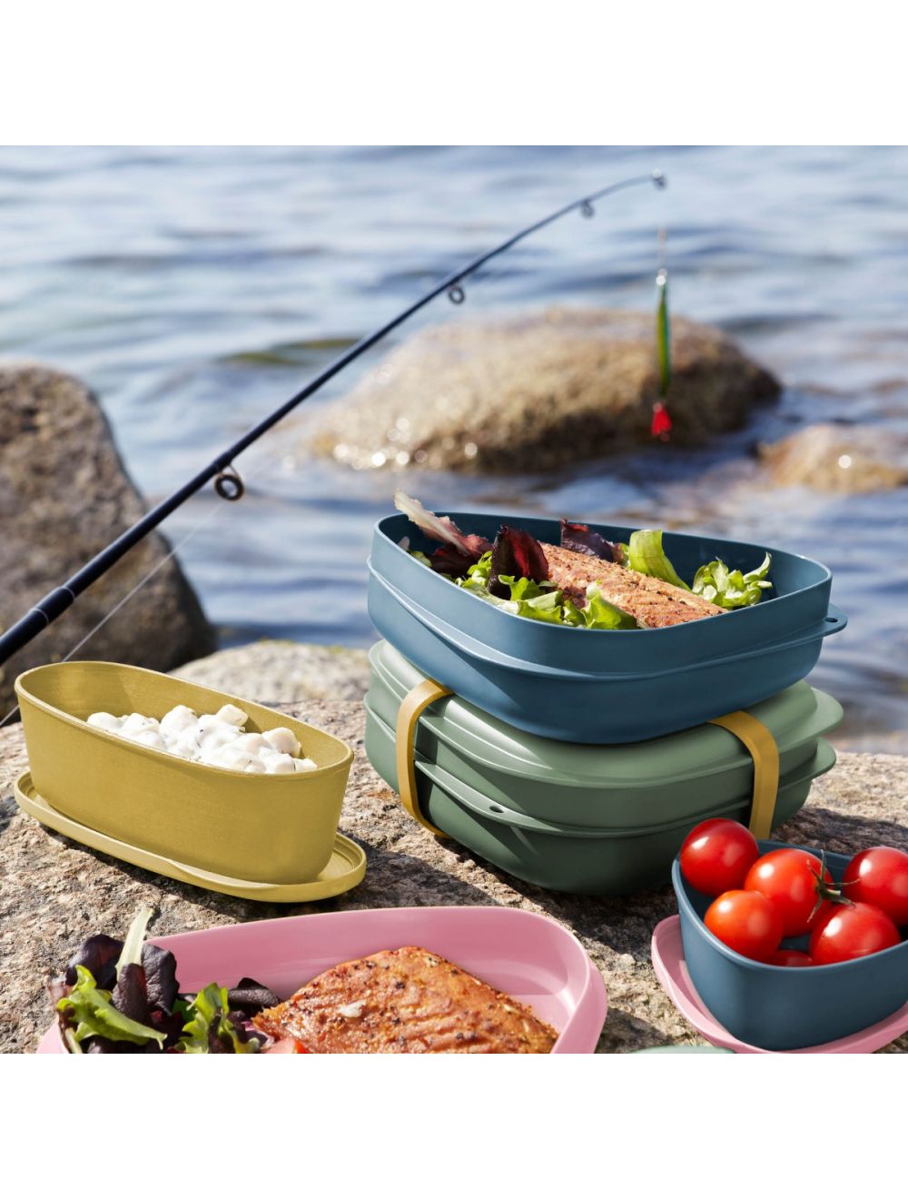 Pack n Eat Kit BIO für 2 Personen sandygreen/dustypink