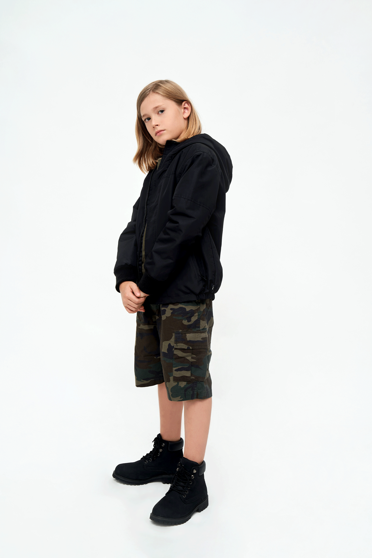 Kids Windbreaker Frontzip black
