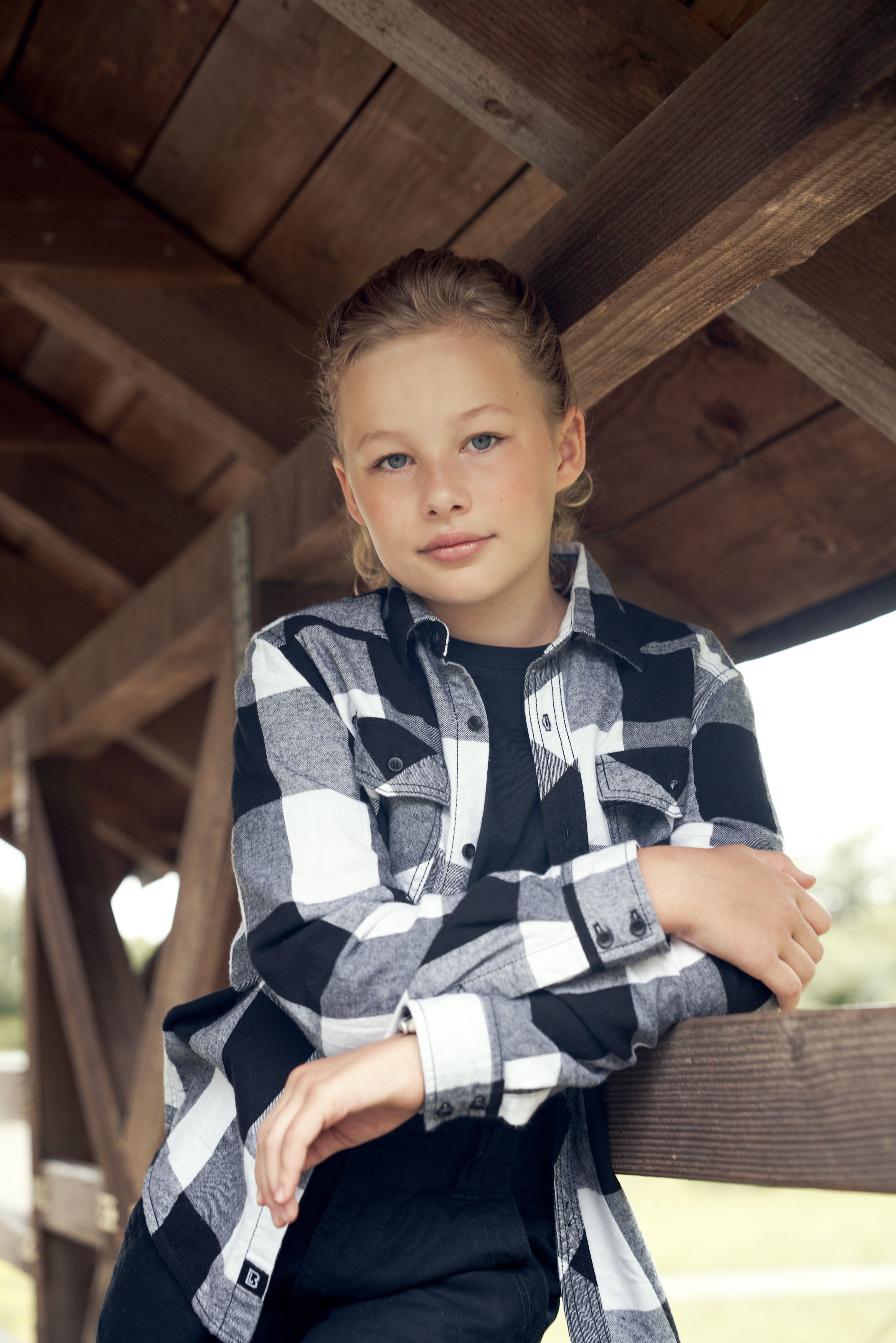 Kids Checkshirt white/black