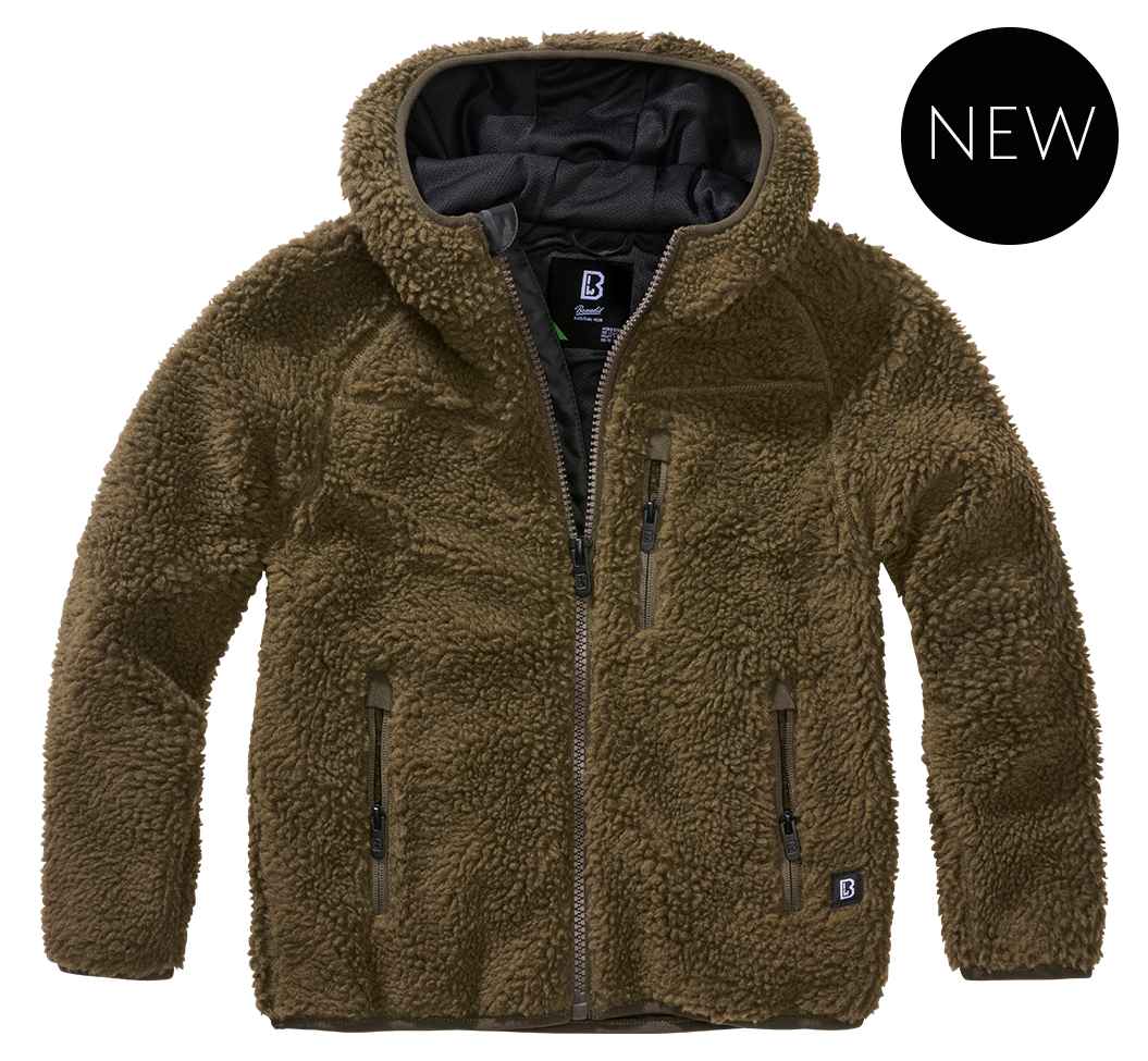 Kids Teddyfleecejacket hood olive