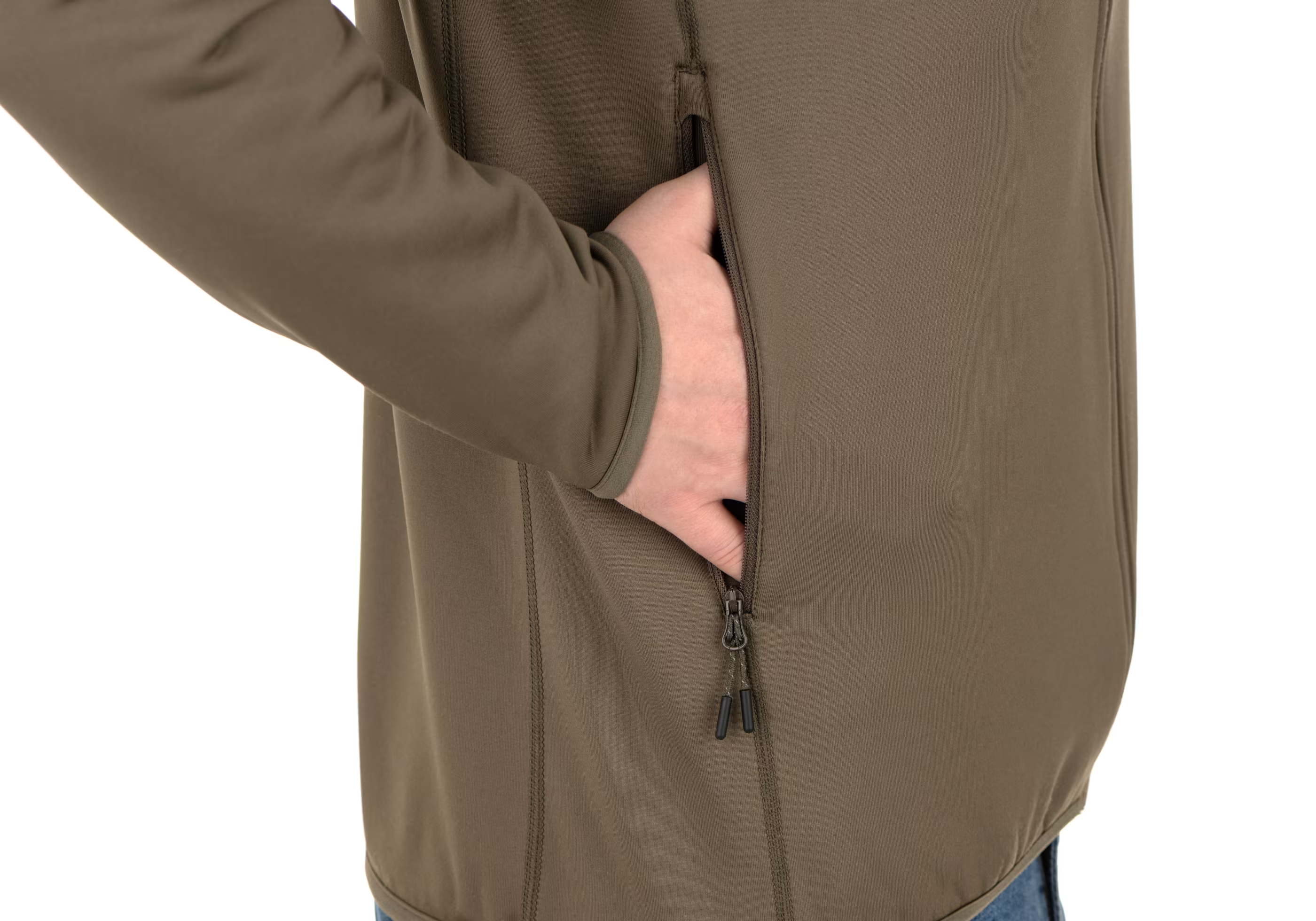 AD Fleece Hoody Stonegrey Olive