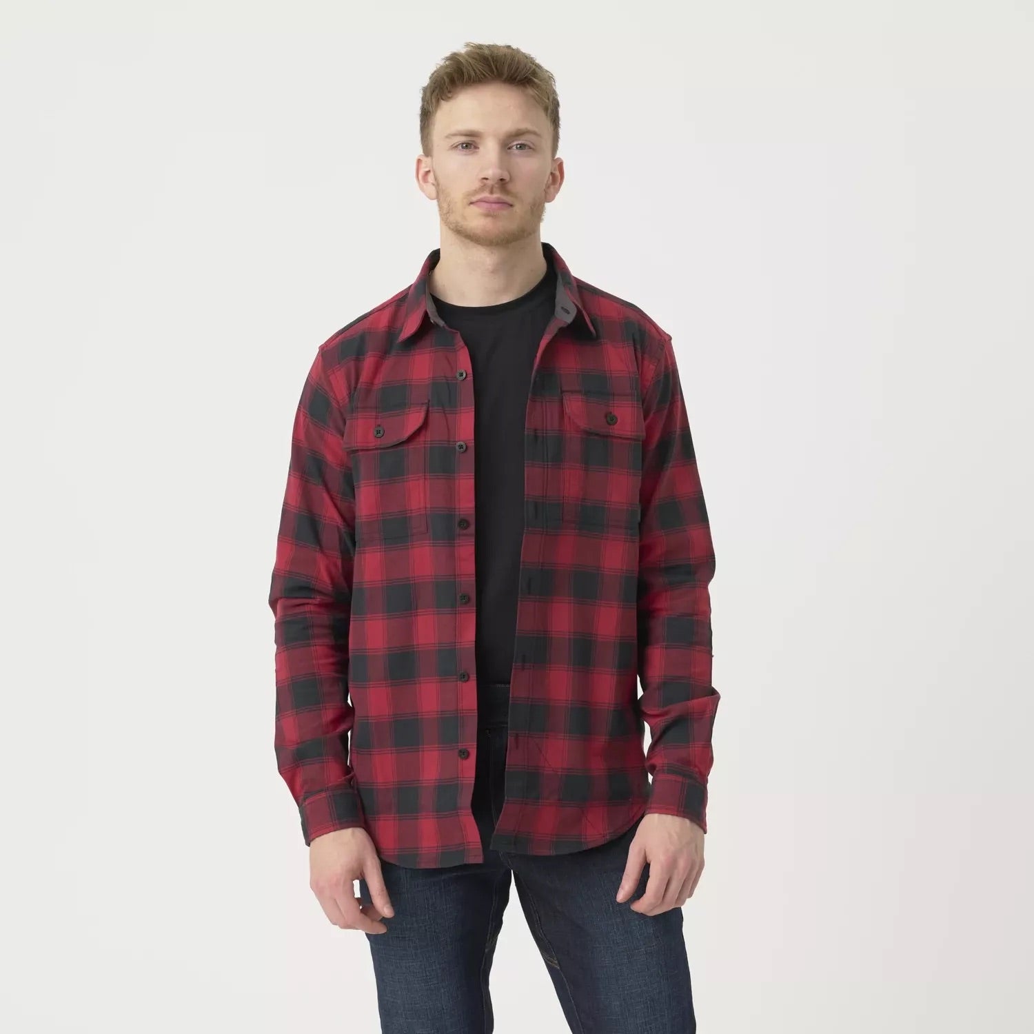 GreyMan Shirt - Coral Crimson Checkered