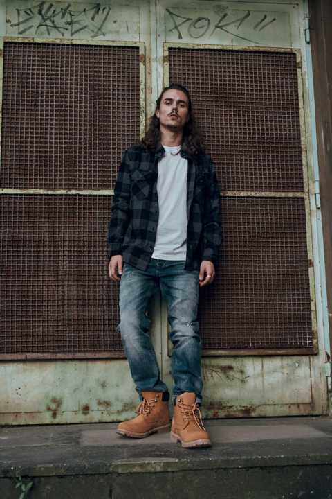 Hemd Check Shirt grau/schwarz