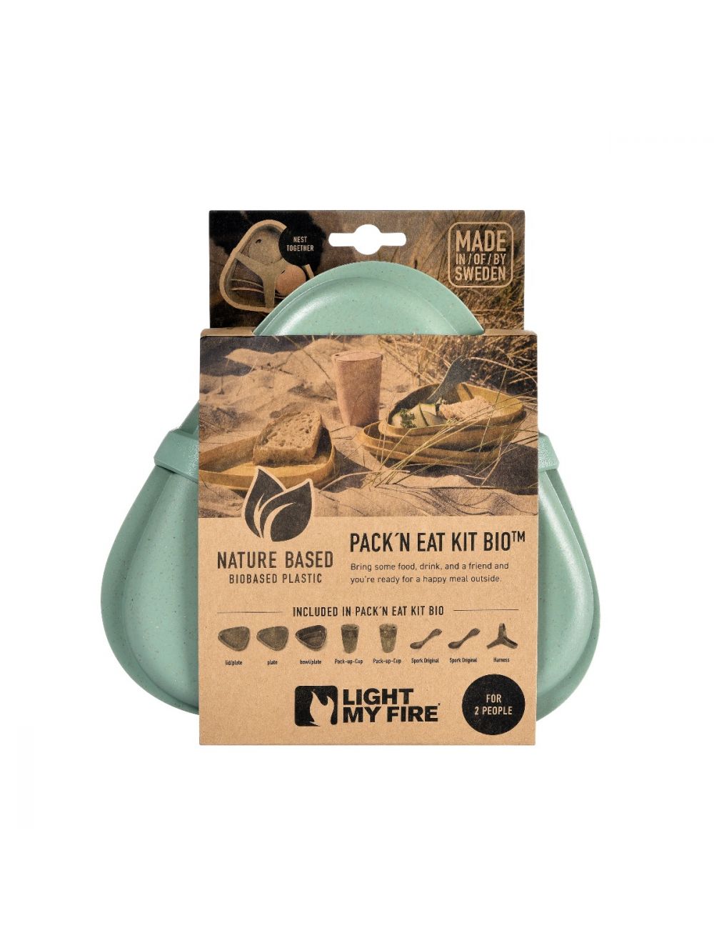 Pack n Eat Kit BIO für 2 Personen sandygreen/dustypink