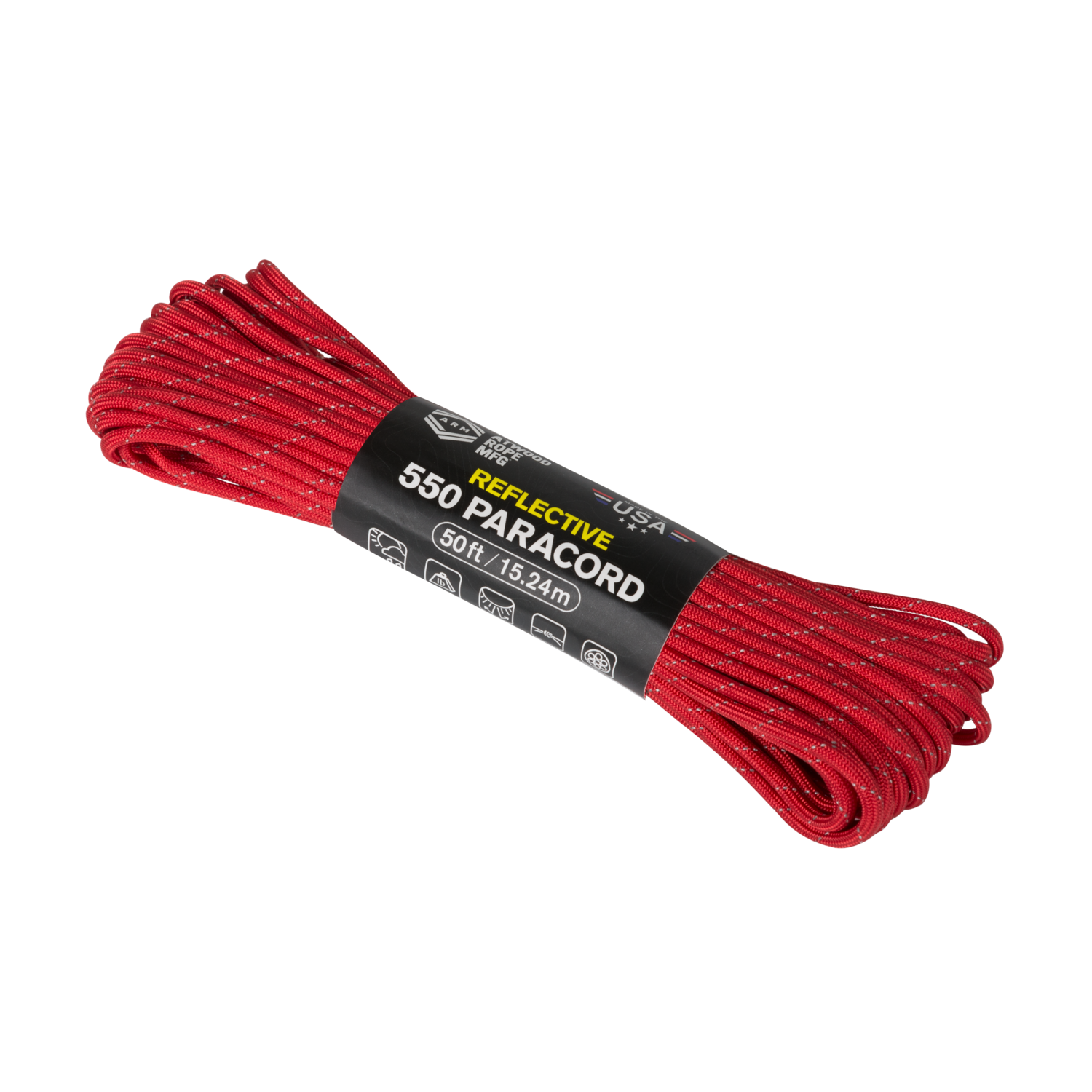 550 Paracord Reflective (50ft) Red