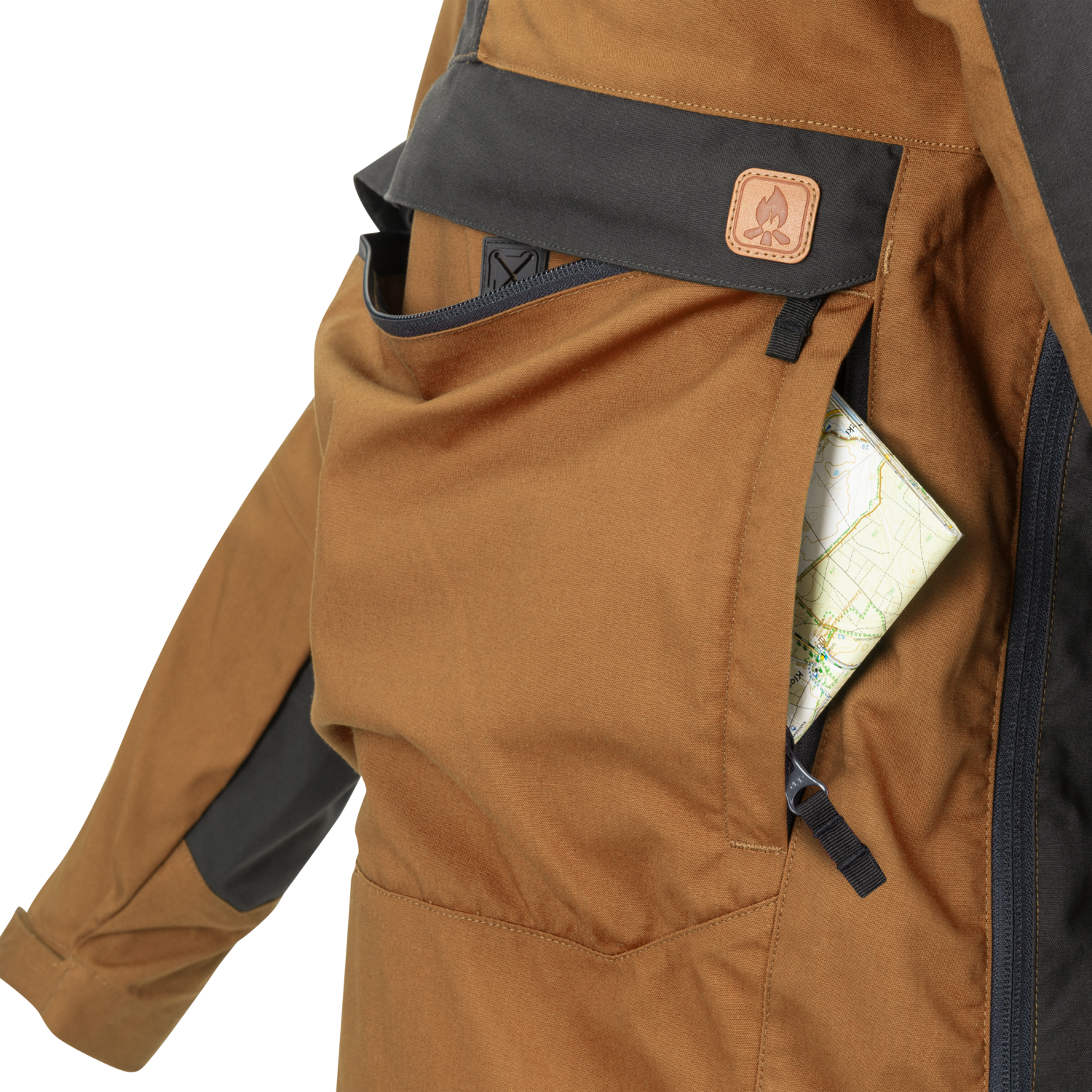 WOODSMAN Anorak Jacke - black / taiga green