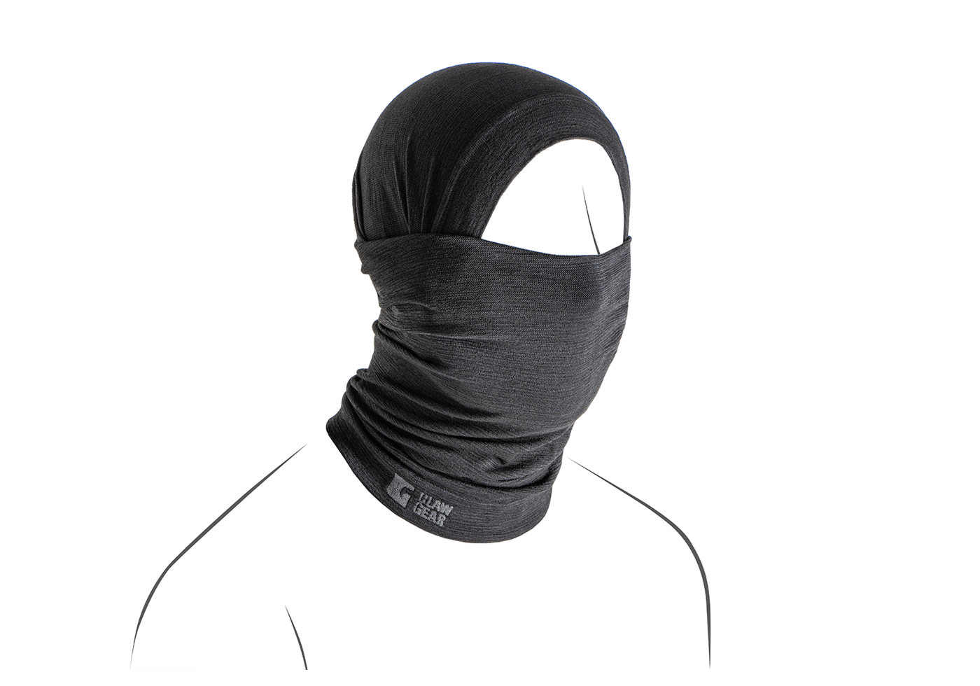 Merino Seamless Neck Gaiter Long schwarz