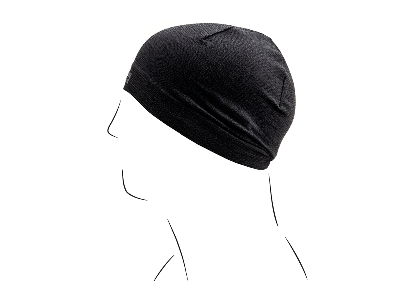 Merino Seamless Beanie schwarz