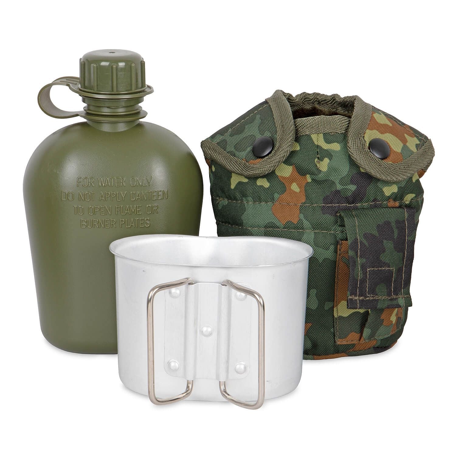 US Feldflasche mit Becher + Hülle flecktarn